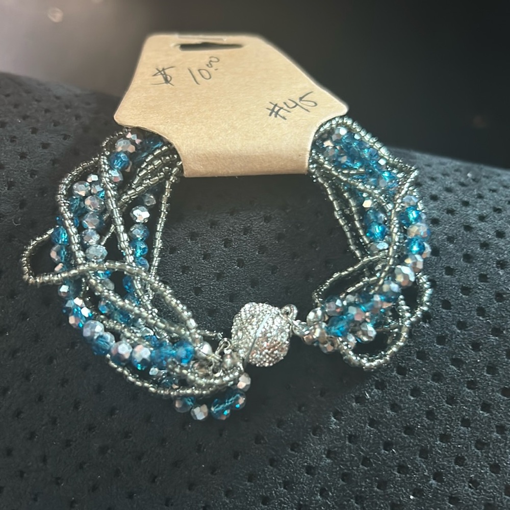 Blue bedazzled bracelet